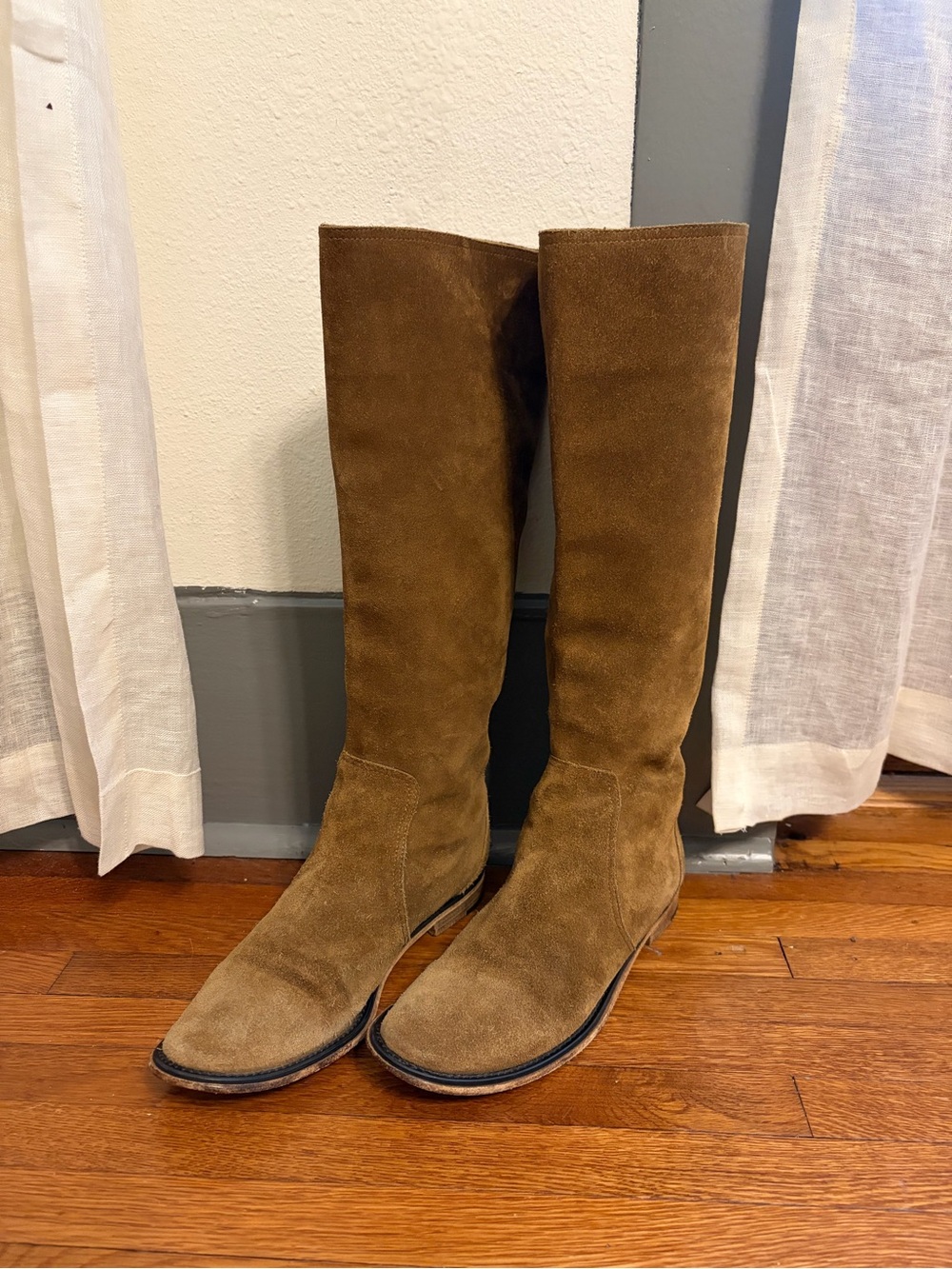 Sigerson Morrison Tall Suede Over-the-Knee Boots in Chestnut